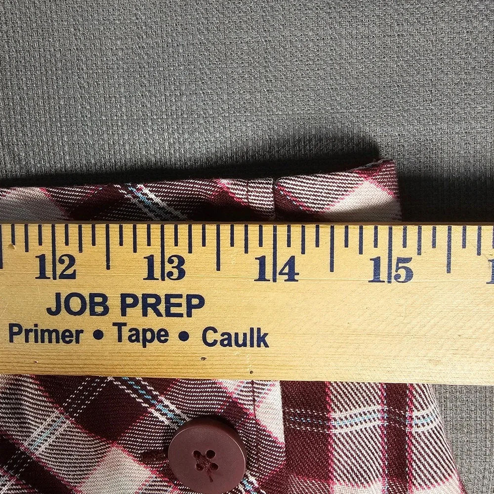 Justice Kids XL Plus 16P 18P Burgundy Plaid Skort Button Front 473910A